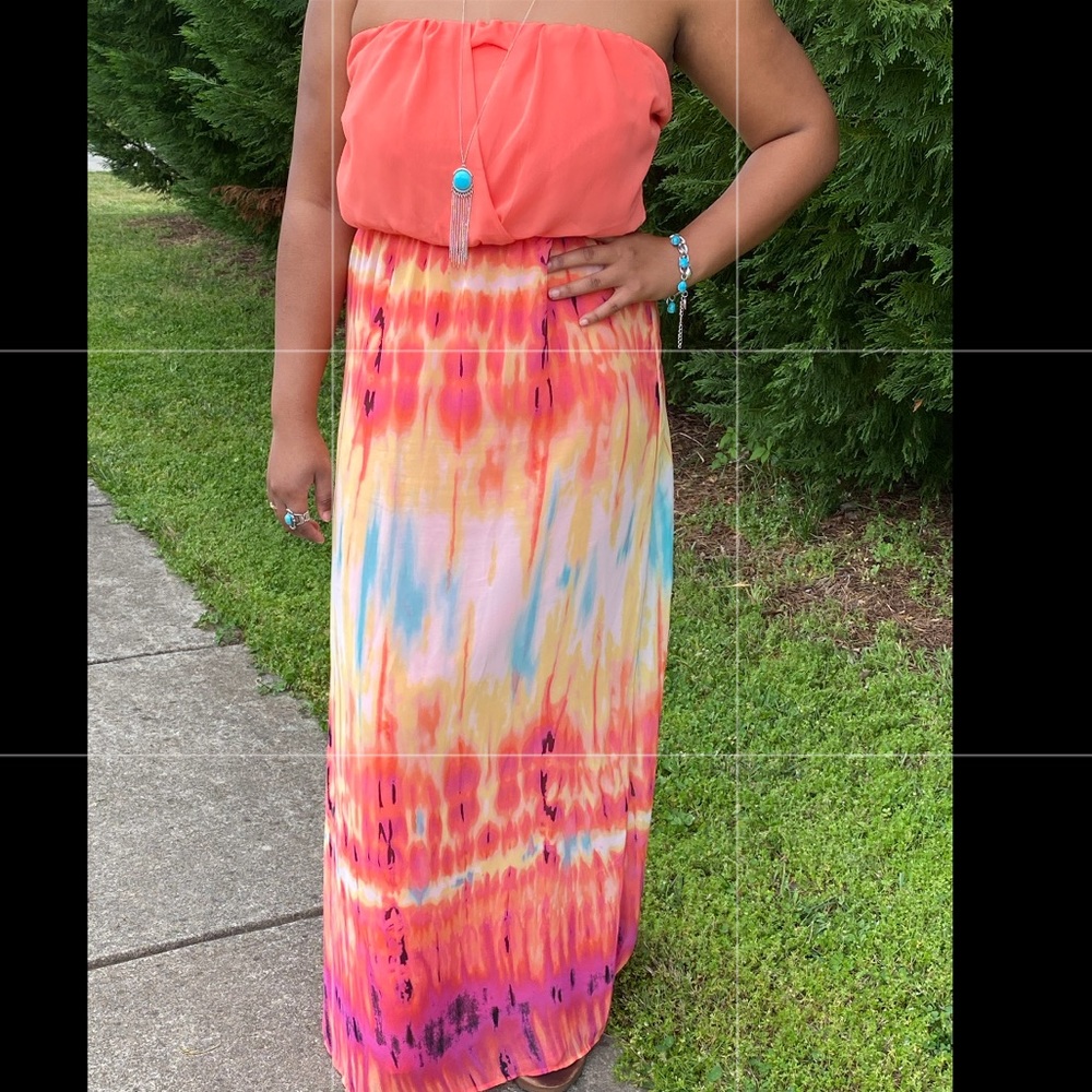 Bisou Bisou Maxi Dress - Tye Dye blend size 10